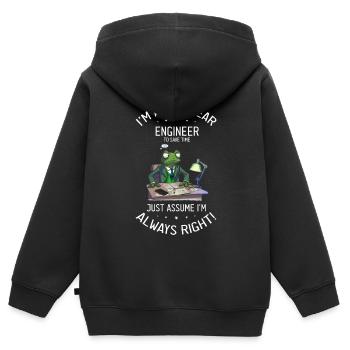 Nuklearingenieur für Kernkraftwerk und Kernenergie - Kinder Premium Organic Zip Hoodie - Schwarz - Hinten - AI Model Kid Male (0cm)