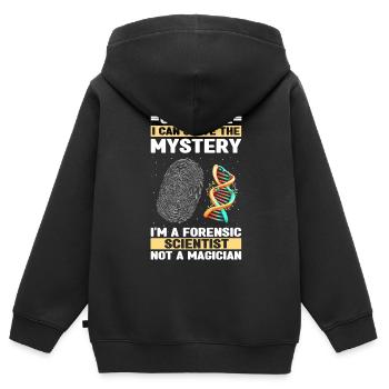 Forensischer Wissenschaftlicher Ermittler - Kinder Premium Organic Zip Hoodie - Schwarz - Hinten - AI Model Kid Male (0cm)