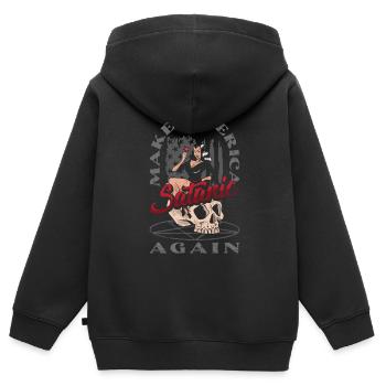 Satan Make America Satanic Again Occult - Kinder Premium Organic Zip Hoodie - Schwarz - Hinten - AI Model Kid Male (0cm)