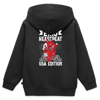 Emoticon Emo Heartbeat USA Edition Emocore - Kids Premium Organic Zip-up Hoodie - black - Back - AI Model Kid Male (0cm)