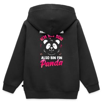 Pandas Süß Pandabär Bär Panda Geschenk Urlaub Pand - Kinder Premium Organic Zip Hoodie - Schwarz - Hinten - AI Model Kid Male (0cm)