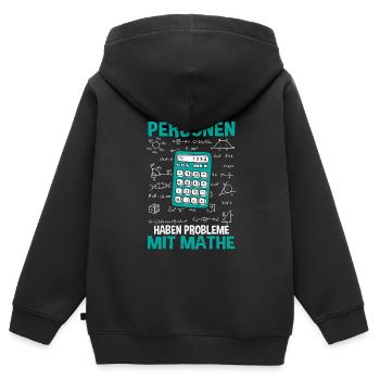 Mathe Mathematik Lehrer Rechner - Kinder Premium Organic Zip Hoodie - Schwarz - Hinten - AI Model Kid Male (0cm)