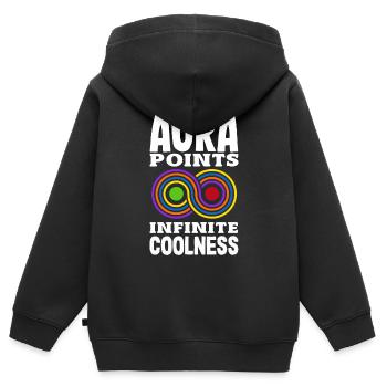 Aura Points Infinete Coolness Trendy Viral - Kinder Premium Organic Zip Hoodie - Schwarz - Hinten - AI Model Kid Male (0cm)