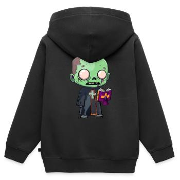 Priester Halloween - Kinder Premium Organic Zip Hoodie - Schwarz - Hinten - AI Model Kid Male (0cm)