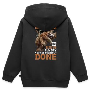Sometimes It Takes Me All Day To Get Nothing Done2 - Kinder Premium Organic Zip Hoodie - Schwarz - Hinten - AI Model Kid Male (0cm)