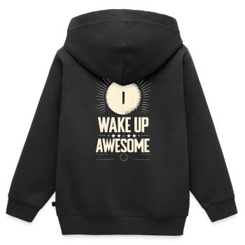 I Wake Up Awesome 11 - Kinder Premium Organic Zip Hoodie - Schwarz - Hinten - AI Model Kid Male (0cm)