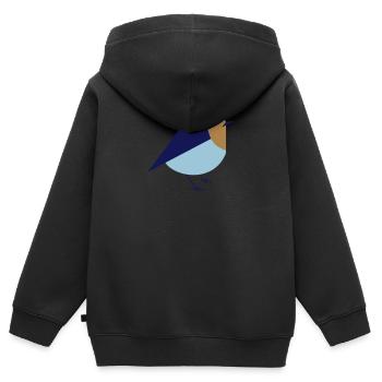 Vogel - Kinder Premium Organic Zip Hoodie - Schwarz - Hinten - AI Model Kid Male (0cm)