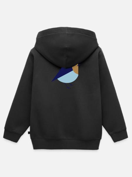 Vogel - Kinder Premium Organic Zip Hoodie - Schwarz
