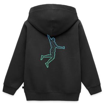 Basketball Player Polygon Coach Basketball Player - Kids Premium Organic Zip-up Hoodie - black - Back - AI Model Kid Male (0cm)