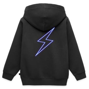 Neon Lightning Bolt - Kids Premium Organic Zip-up Hoodie - black - Back - AI Model Kid Male (0cm)