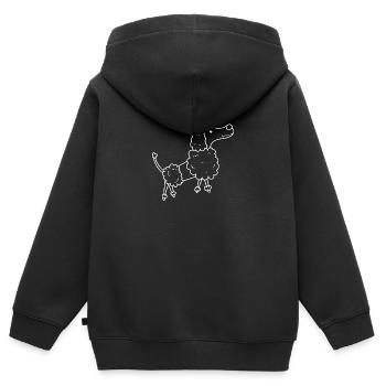 Pudel Hund Hunderasse Hundeliebe Geschenk Idee - Kinder Premium Organic Zip Hoodie - Schwarz - Hinten - AI Model Kid Male (0cm)