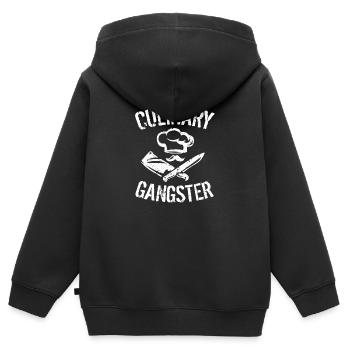 Kulinarische Gangster Professional Head Cook Geschenkidee - Kinder Premium Organic Zip Hoodie - Schwarz - Hinten - AI Model Kid Male (0cm)