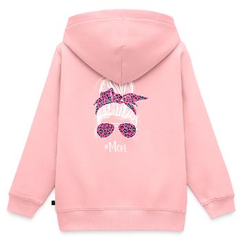 Mama Unordentlicher Dutt Leopard - Kinder Premium Organic Zip Hoodie - Rosa - Hinten - AI Model Kid Female (0cm)