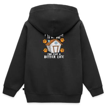 Makler Immobilienmakler - Kinder Premium Organic Zip Hoodie - Schwarz - Hinten - AI Model Kid Male (0cm)