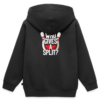 Qui donne un split bowling - Sweat Premium à capuche zippé enfant bio - noir - Dos - AI Model Kid Male (0cm)
