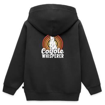 Kojotenfang Kojotenjagd Yote Jagd Geschenk - Kinder Premium Organic Zip Hoodie - Schwarz - Hinten - AI Model Kid Male (0cm)