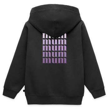 Maman Pourpre - Sweat Premium à capuche zippé enfant bio - noir - Dos - AI Model Kid Male (0cm)