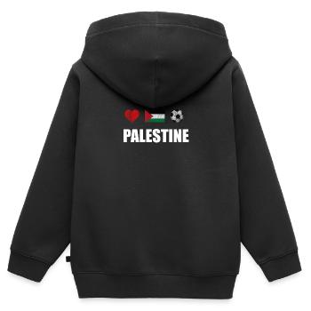 Palestine Football Shirt - Palestine Soccer Jersey - Kids Premium Organic Zip-up Hoodie - black - Back - AI Model Kid Male (0cm)