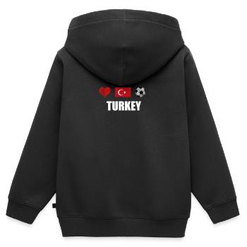 Turkey Football Shirt - Turkey Soccer Jersey - Kids Premium Organic Zip-up Hoodie - black - Back - AI Model Kid Male (0cm)