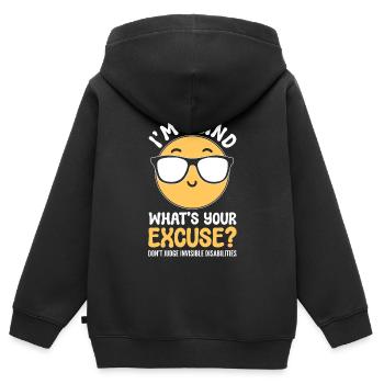 Sehbehindert Augenarzt - Kinder Premium Organic Zip Hoodie - Schwarz - Hinten - AI Model Kid Male (0cm)