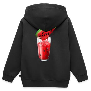 Saftige Wassermelone im Glas - Kinder Premium Organic Zip Hoodie - Schwarz - Hinten - AI Model Kid Male (0cm)