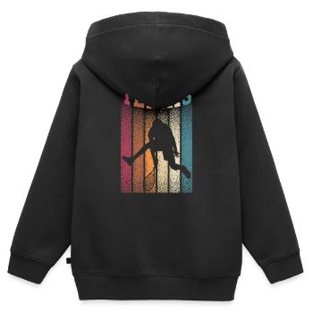 Tennisspieler Tennisschläger Tennisplatz Geschenk - Kinder Premium Organic Zip Hoodie - Schwarz - Hinten - AI Model Kid Male (0cm)