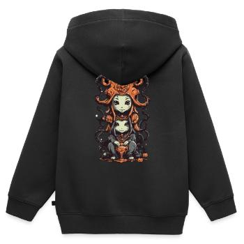 Schleimiges Cartoon Monster Halloween Highlight - Kinder Premium Organic Zip Hoodie - Schwarz - Hinten - AI Model Kid Male (0cm)