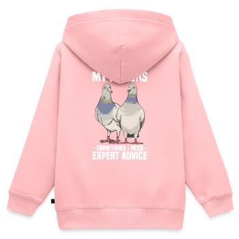 Taubenzüchter - Kinder Premium Organic Zip Hoodie - Rosa - Hinten - AI Model Kid Female (0cm)