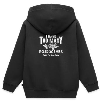 Brettspiele - Kinder Premium Organic Zip Hoodie - Schwarz - Hinten - AI Model Kid Male (0cm)