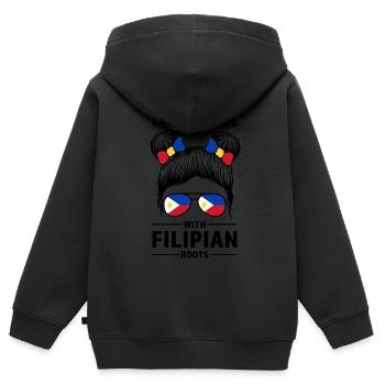 Philippinisch Filipino Philippinisches Geschenk - Kinder Premium Organic Zip Hoodie - Schwarz - Hinten - AI Model Kid Male (0cm)