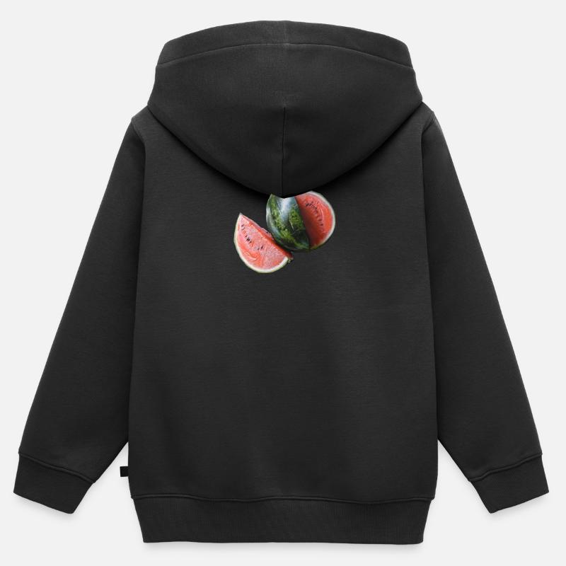 Pastèque - Sweat Premium à capuche zippé enfant bio - noir