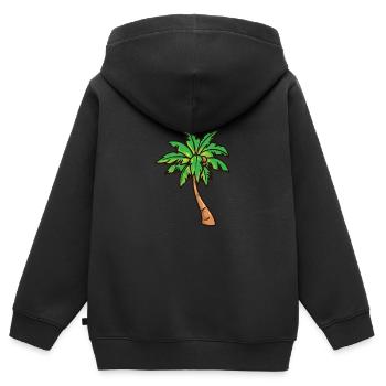 Palme - Kinder Premium Organic Zip Hoodie - Schwarz - Hinten - AI Model Kid Male (0cm)
