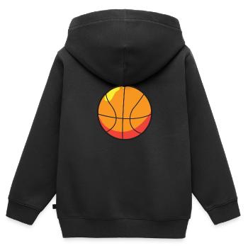 Basketball Ball - Kids Premium Organic Zip-up Hoodie - black - Back - AI Model Kid Male (0cm)