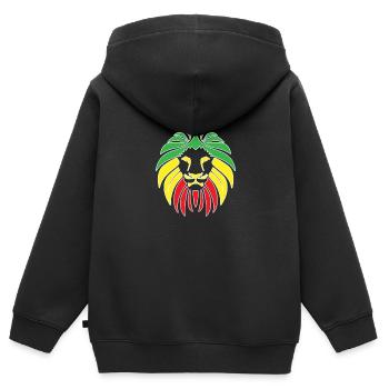 Rasta Reggae Reggaeton Musik Löwe Geschenk - Kinder Premium Organic Zip Hoodie - Schwarz - Hinten - AI Model Kid Male (0cm)