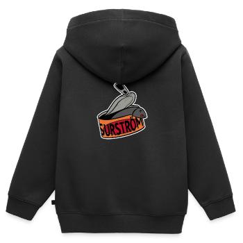 Sürströmming Fisch Kotzfisch Dosen Geschenk - Kinder Premium Organic Zip Hoodie - Schwarz - Hinten - AI Model Kid Male (0cm)