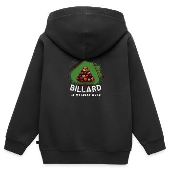 Billard Piscine Boule de billard - Sweat Premium à capuche zippé enfant bio - noir - Dos - AI Model Kid Male (0cm)