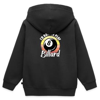 Billard 8 boules - Sweat Premium à capuche zippé enfant bio - noir - Dos - AI Model Kid Male (0cm)