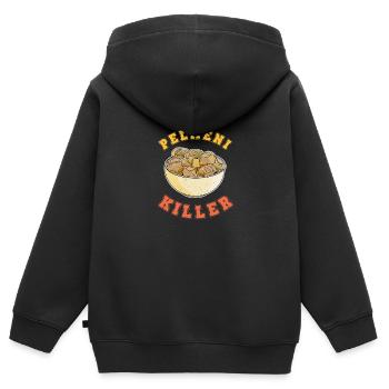 Pelmeni tueur Russianlife Russie URSS Cuisine - Sweat Premium à capuche zippé enfant bio - noir - Dos - AI Model Kid Male (0cm)