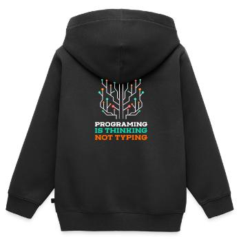 Programmer Coder Nerd - Kids Premium Organic Zip-up Hoodie - black - Back - AI Model Kid Male (0cm)