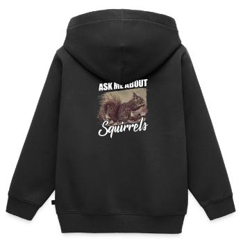 Eichhörnchen - Kinder Premium Organic Zip Hoodie - Schwarz - Hinten - AI Model Kid Male (0cm)