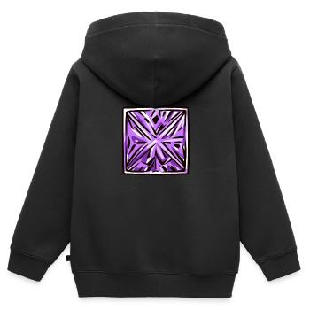 Diamant Edelstein - Kinder Premium Organic Zip Hoodie - Schwarz - Hinten - AI Model Kid Male (0cm)