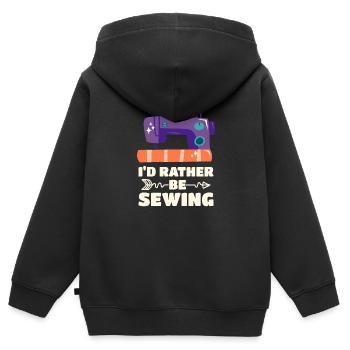 Couture Couture - Sweat Premium à capuche zippé enfant bio - noir - Dos - AI Model Kid Male (0cm)