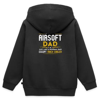 Papa Airsoft - Sweat Premium à capuche zippé enfant bio - noir - Dos - AI Model Kid Male (0cm)