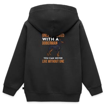 Dobermann - Kinder Premium Organic Zip Hoodie - Schwarz - Hinten - AI Model Kid Male (0cm)