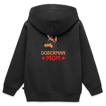 Dobermann - Kinder Premium Organic Zip Hoodie - Schwarz - Hinten - AI Model Kid Male (0cm)