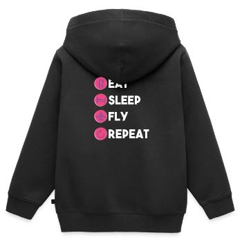 Pilot - Kinder Premium Organic Zip Hoodie - Schwarz - Hinten - AI Model Kid Male (0cm)