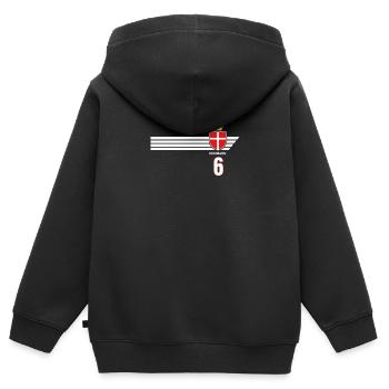 Denmark Football Danish Coat of Arms Flag Dynamite - Kids Premium Organic Zip-up Hoodie - black - Back - AI Model Kid Male (0cm)