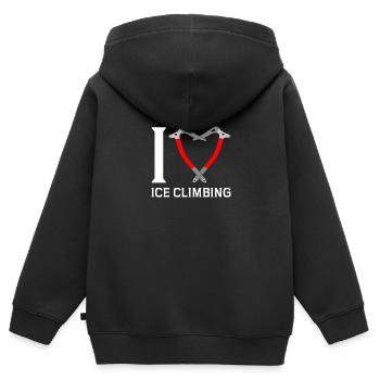 Ich Liebe Eisklettern Eiskletterer Eispickel - Kinder Premium Organic Zip Hoodie - Schwarz - Hinten - AI Model Kid Male (0cm)
