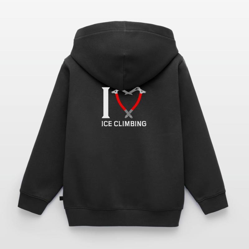 Ich Liebe Eisklettern Eiskletterer Eispickel Kinder Premium Organic Zip Hoodie
