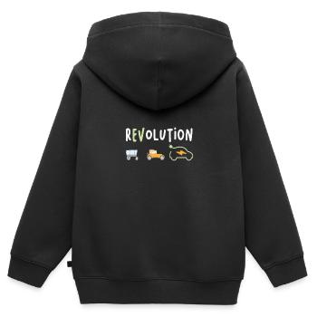 Revolution Electric Electric Electric Car eauto - Kids Premium Organic Zip-up Hoodie - black - Back - AI Model Kid Male (0cm)